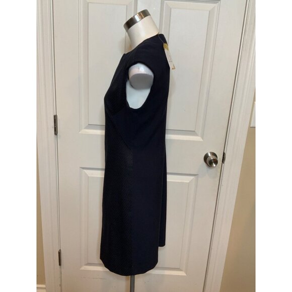 Ted Baker Reikod Navy Blue 2-Way Zip Sleeveless Shift Dress, Size 2 | 6 US - Picture 4 of 9